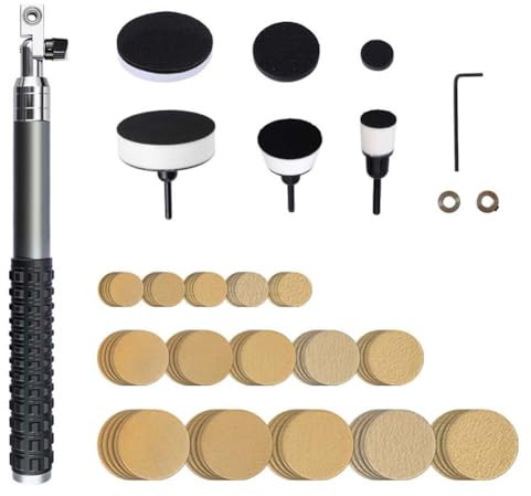 Tidevib Kit levigatrice a ciotola per tornio per legno con testa regolabile a doppio cuscinetto, manico in legno duro e 75 dischi abrasivi per superfici curve