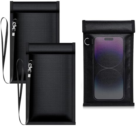 Higijapuf Faraday Tasche, 2 Piezas de Funda para Llave de Auto con Bloqueo de señal, Bolsa para protección Keyless Go, Bloqueador RFID, Impermeable y Resistente al Fuego, 7.87 x 4.72 Pulgadas