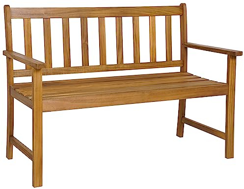 COSTWAY Gartenbank Holz, Holzbank wetterfest, 2-Sitzer Sitzbank aus Akazienholz, Balkonbank bis 360 kg belastbar, Terrassenbank, Parkbank für Garten, Terrasse, Balkon