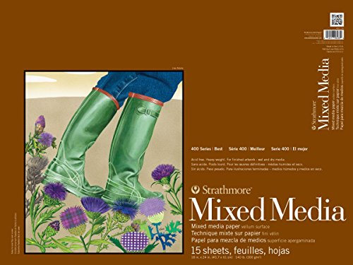 Strathmore 400 Series Mixed Media Pad, 18x24, White, 15 Sheets