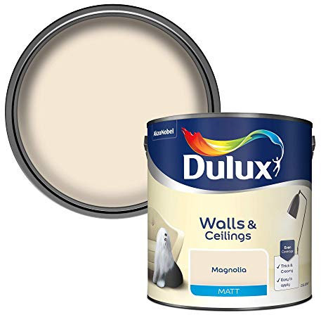 Dulux Matt Emulsion Paint For Walls And Ceilings - Magnolia 2.5 Litres