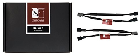 Noctua NA-SYC2, Cables con Forma de Y y 3 Pines para Ventiladores de PC (Negro)