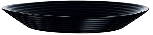 Arcoroc ARC L7610 Harena - Piatto fondo in vetro opale, 800 ml, 23,5 cm, colore: Nero