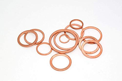 Kupferdichtung 21 x 26 x 1,5 DIN7603 A 20 Stück Kupfer Dichtringe Dichtungsringe aus CU Kupferringe