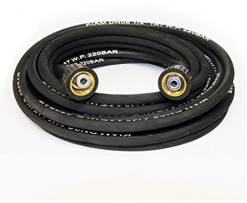 Equip2clean 1/4 Rubber High Pressure Hose for Pressure Washers with M22 Female Screw Thread | 220 Bar/3190 PSI | Durable, High-Performance Hose | Compatible with M22 Connectors | 10 Metres