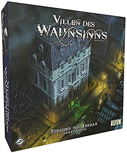 Fantasy Flight Games, Villen des Wahnsinns 2. Edition – Straßen von Arkham, Erweiterung, Expertenspiel, Dungeon Crawler, 1-5 Spieler, Ab 14+ Jahren, 120+ Minuten, Deutsch