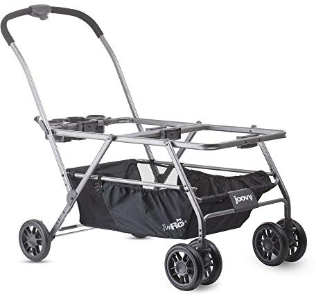 Joovy Twin Roo+ Kinderwagen mit Maxi-Cosi Autositzadapters, Kinderwagen für Zwillingsautositze