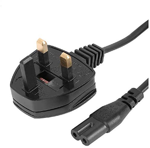 K M Electronics® FIG 8 C7 Mains Power Lead Cable UK 3 PIN Plug 0.75MM Cable Fused @ 5A 5M