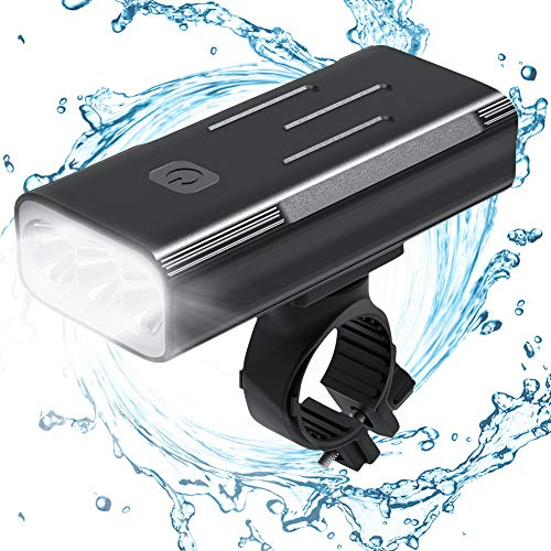 WASAGA Phare de vélo, 2400 lumens XML-L2 LED éclairage Avant de vélo, Batterie 5200mAh / 2400mAh, 10 Heures / 5 Heures de Travail, 3 Modes d'éclairage de vélo pour la sécurité à vélo