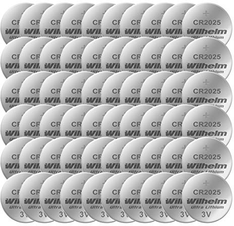 Wilhelm CR2025 Lithium Knopfzellen 3V – 170 mAh, ø20 x 2,5 mm – 200 Stück