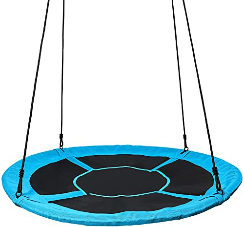 Yorbay Nestschaukel Tellerschaukel Kinder Rundschaukel Outdoor Ø 150 cm, Blau, kein verbleichen, bis 400 kg belastbar Mehrweg