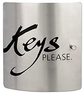 Burg Wächter Schlüsselbox Design Keys Please mit 10 Haken und magnetischem Verschluss, Schlüsselkasten 6205/10 Ni KEYS PLEASE, Edelstahl/Stahlblech, 0