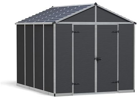 Canopia by Palram Abri de Jardin en Kit Rubicon 8x10 7.2m²,Cadre en Aluminium, Panneaux en Polycarbonate, Grise…