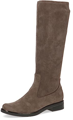 CAPRICE Bottes hautes femme sans talon Hauteur genou Vegan, Marron (Cafe Stretch), 37,5 EU