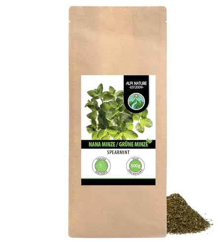 Alpi Nature Nana Minze Tee 500g, Spearmint Tee, marokkanische Minze, Mentha spicata
