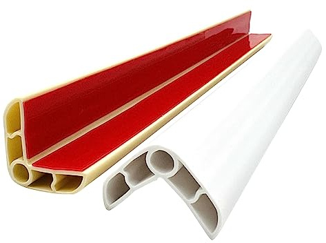 Profilé d'angle en PVC, 25 x 25 mm, angle en plastique, caoutchouc PVC, autocollant - Protection des bords élastique - 100 x 2,5 cm - Blanc
