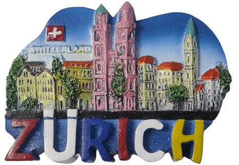 MUYU Craft 3D Zürich Schweiz Kühlschrankmagnet Reise Souvenir Kühlschrank Dekoration Magnetaufkleber Handbemalte Bastelsammlung