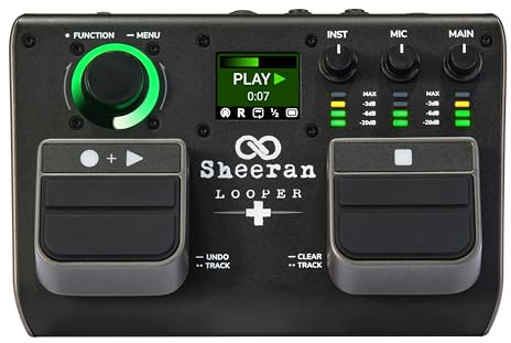 SHEERAN LOOPER + Dual Track Pedal for Guitar, Bass, Keyboard, Vocals and More, with 128 Loops Storage, 4 Looping Modes, LED Screen and Audio Interface