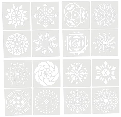 NUOBESTY Mandala Pet Hilfsvorlage für 16, Stück Selbstgemacht Scrapbooking