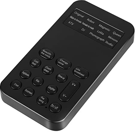 jojofuny Carte Son Mini Noire pour Ordinateur 8 Effets Sonores, Réglage Fin et Facile à Transporter, pour Divertissement et Diffusion en Direct