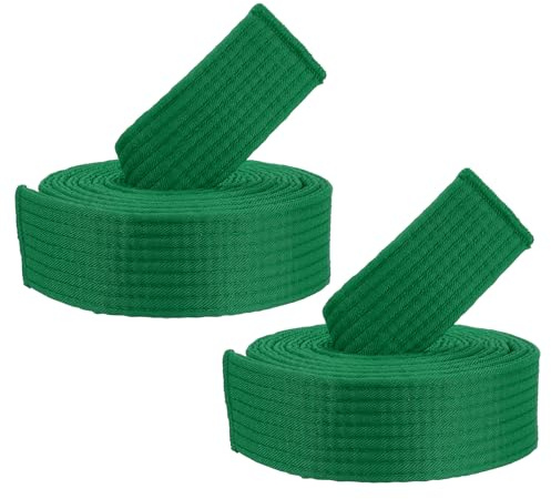 PATIKIL Taekwondo Farbige Gürtel für Ranglisten, 2er Pack 1,6 x6,6FT Polyester Taekwondo Farbige Gürtel für Unterricht Praxis, Grün
