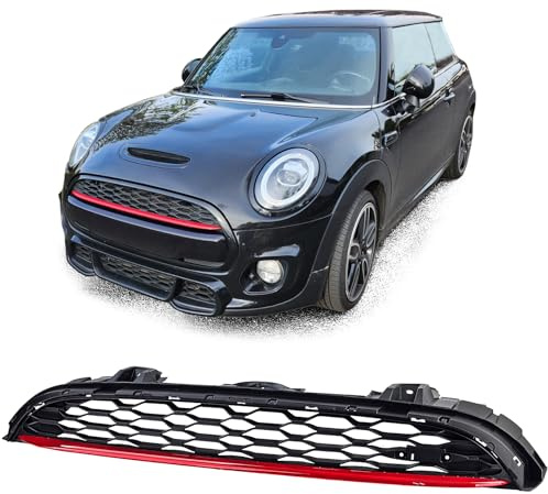 Sport Waben Kühlergrill mit roter Leiste für Mini One Cooper S F55 F56 F57 14-20