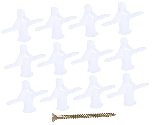 KICHOUSE 100 Stücke Fixer Gipskarton Befestigungs Schraube Hohl und Effiziente Weiß