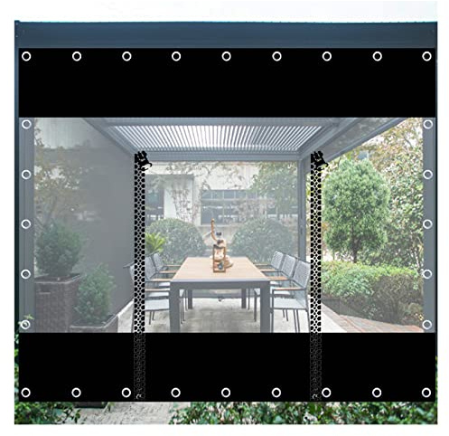MYJIO Tenda Trasparente Esterno Telo PVC Serra Trasparente Teloni Impermeabili Occhiellati per Recinzioni Patio, Portico, Tettoie, Padiglioni, Giardini(4.92x8.2ft/1.5x2.5m)