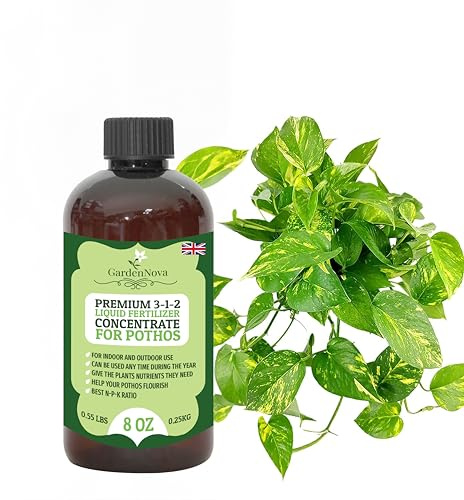 Premium Liquid POTHOS Plant Fertilizer - 3-1-2 Concentrate for Indoor Plants and Flowers by GardenNova | Organic Plant Food for Pothos Plants - 8oz