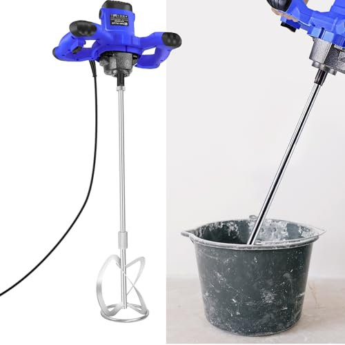 Miscelatore Professionale, Miscelatore per malta/vernice/calcestruzzo 2600 W - 6 velocità - Per vernice, gesso, carta da parati, cemento - Avvio graduale (Soft start) - Cavo in gomma da 2 M