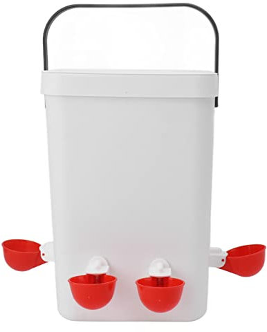 TOPINCN Automatische Hühnertränke, 12 Liter Tragbare Geflügeltränke mit 4 Trinkschalen für Hühner, Gänse, Enten, Wachteln, Tauben und Andere Trinkwassergeräte
