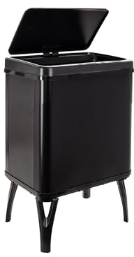 WELL HOME MOBILIARIO & DECORACIÓN - Cubo de basura inteligente, 30 L, apertura automática CON SENSOR o contacto manual, 43x35,5x26 cm, negro