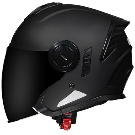 Caschi Jet E Demi-Jet Moto Stile Vintage Caschi Cromwell Con Doppia Visiera Mezzo Casco Da Motociclista Per Uomini Donne Omologato ECEDOT 3/4 Casco A Scodella Per Scooter 2,M:57-58CM