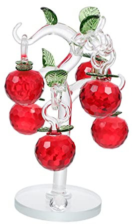 VICASKY Kristall Deko Figur Roter Obstbaum Tischdekoration Aus Hochwertigem Kristall Für Wohnzimmer Festliche Weihnachtsdeko Elegant Und Stabil