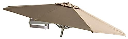 Garden Umbrella Cantilever Patio Umbrella Tilt Adjustment Yard Umbrella Wall-Mounted Sun Shade Umbrella Foldable Sun Shelter for Home Backyard Fillable Base,210cm/83in Khaki A