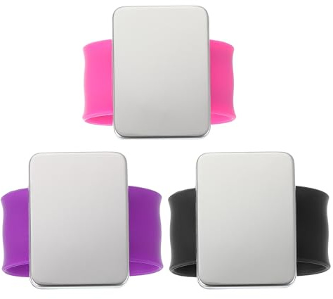 PATIKIL Magnetisches Nadelkissen Armband 3Pcs Magnetisches Nähkissen Nadelhalter Armband Für Nähen Flechten Quilten Haarklammern Schwarz/Lila/Rosa
