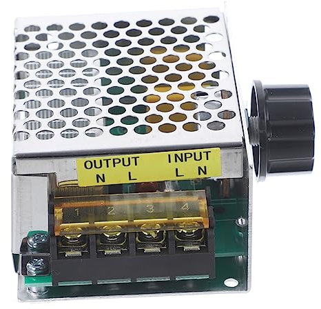 Operitacx Regulador de Voltaje Ajustable de 4000w Carcasa de Aleación de Aluminio y 4 Terminales para Control de Velocidad y Temperatura en Motores Eléctricos