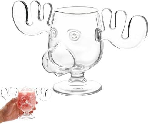 Vlecexs Weihnachtsgläser National Weihnachtsurlaub, Elchgläser Christmas Vacation, Weihnachts Eierlikörgläser Elchbecher 240ml, Transparent Christmas Geschenk