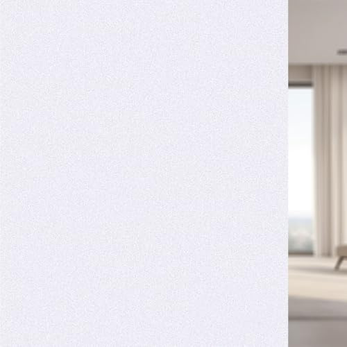 Vinilos para Cristales 45 x 100 cm Lamina Vinilo Ventana Estático Anti UV, Vinilo Autoadhesivo Decorativo Vinilos para Ventana para Baño Cocina Oficina, Blanco Mate