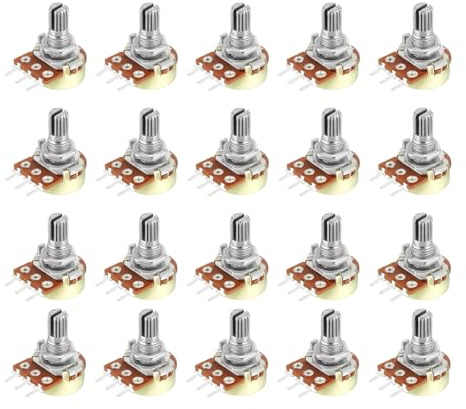 Hailege 20 Stücke WH148 B100K 100K Ohm Drehpotentiometer Einzelgelenk-Potentiometer 3 Pins Schaftlänge 15mm Widerstandswert 100K Ohm