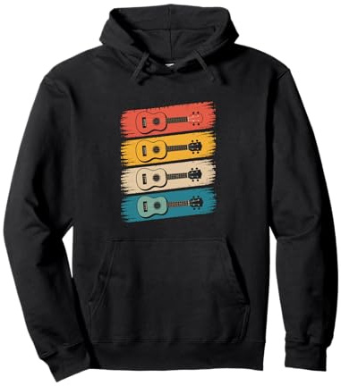Retro Bunte Klassische Gitarre Vintage Gitarre Alte Schule Pullover Hoodie