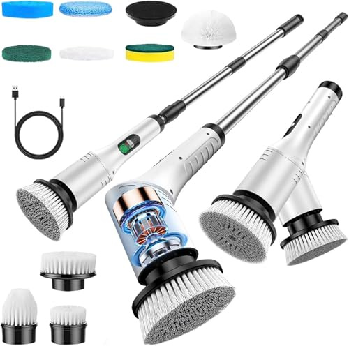 Oskuglin Brosse Nettoyage Electriquea vec 9 têtes, IPX7 Télescopique