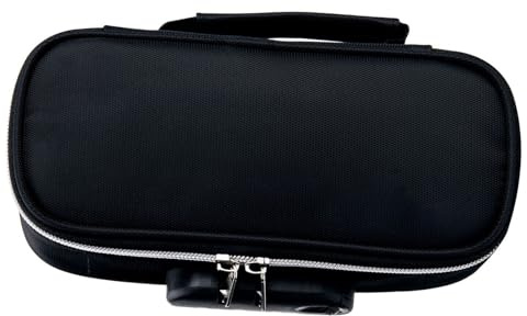 OVAQUIXI Canvas Pennfodral Låsande Pennfodral med Stor Kapacitet Rymlig Förvaring med Kombinationslås för Skolelever Tonårskontor (BLACK)