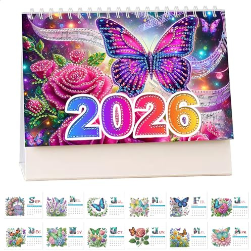 Diamond Painting Calendario 2026, calendario dell'avvento con diamanti per Natale, pittura con diamanti per il capodanno, decorazione da tavolo, pittura con diamanti 2026, fai da te, regalo da