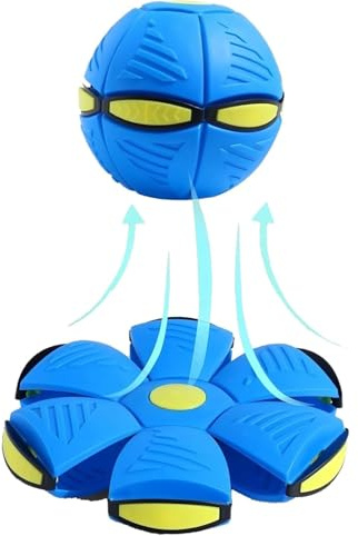 JACKANNA Pelota mágica para niños, bola voladora para niños, con platillos voladores interactivos, doble forma, conmutable libremente con para juegos de padres e hijos (azul (01))