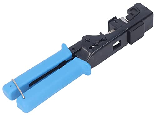 Crimpatrice per cavi dati modulari Strumento professionale di terminazione a bocca piatta in acciaio legato per cavi di rete Cat5 Cat6 Crimpatura Taglio Lavori industriali
