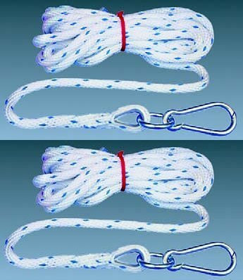 Bauaufzugseil Set - 2 STÜCK - á 15 Meter, Profi Industrie Qualität mit Kausche + Karabiner, 2er Pack