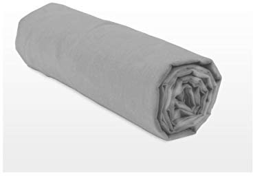 Home Linge Passion Spannbettlaken, Hellgrau, 140 x 190 cm + 25 cm, 100% Baumwolle, 57 Fäden/cm² (Label Oeko-Tex)