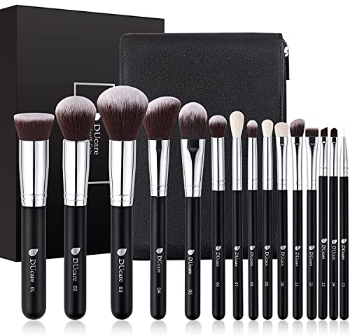 DUcare 15PCS Make up Pinsel Set, Professionelles Makeup Pinsel Set, einschließlich Foundation Pinsel, Puderpinsel, Konturenpinsel, Rougepinsel Makeup Pinsel Set ist für Valentinstag/Muttertag Geschenk