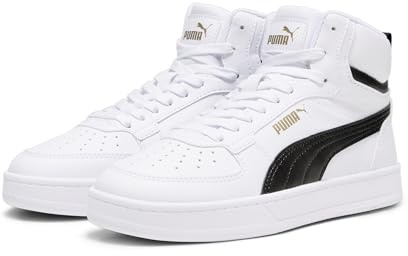 PUMA Unisex Kids Caven 2.0 Mid Jr Scarpe da ginnastica, Puma White Puma Black Gold, 37 EU